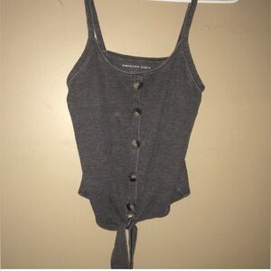 American Eagle Cropped Gray Tank Top